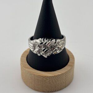 Men's Silver Toned Nugget Ring